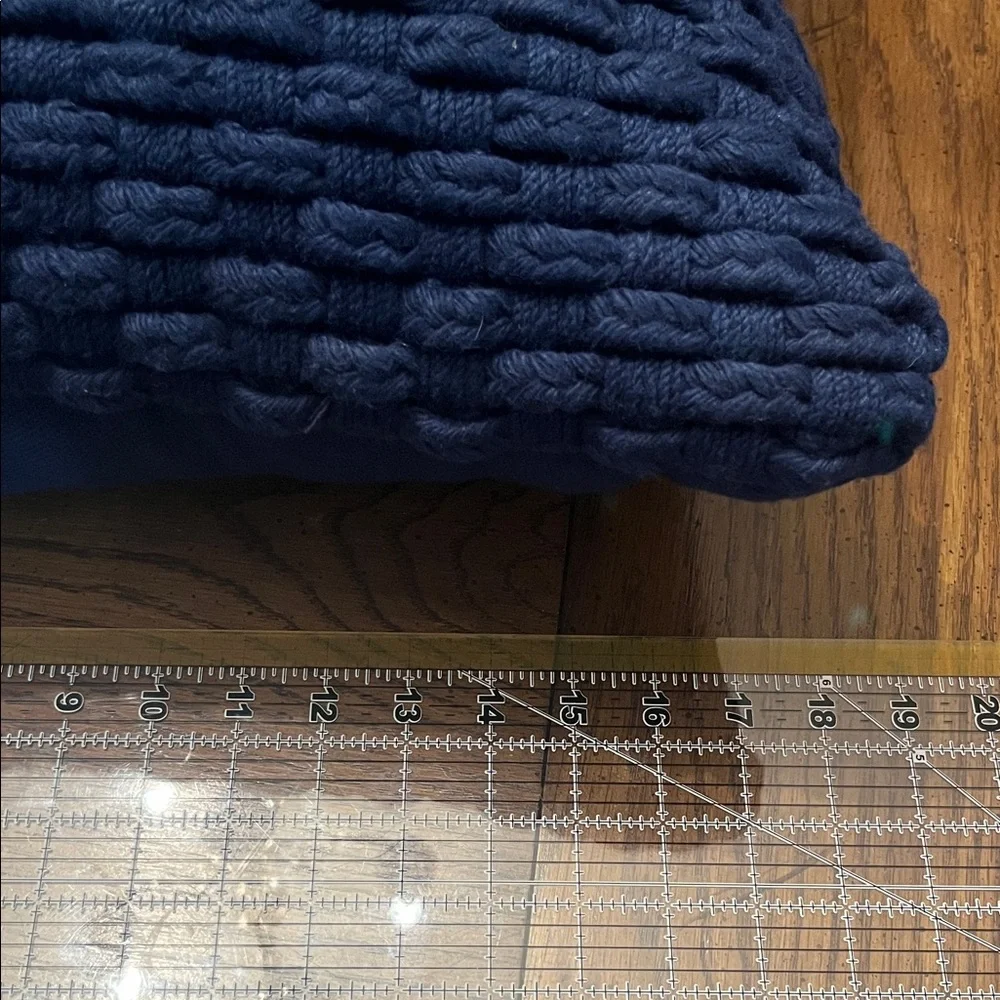 Pottery Barn Navy Blue Chunky Knit Accent Pillow